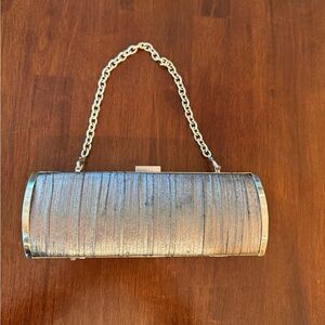 Elegant Silver Clutch with Chain Strap